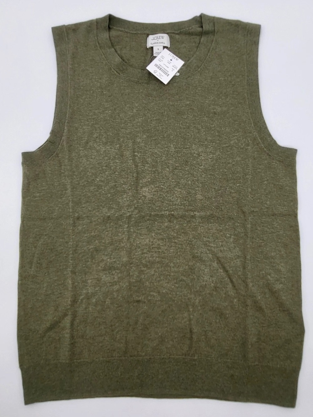 J crew sweater shell heather green